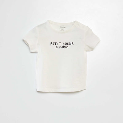T-shirt à message BLANC