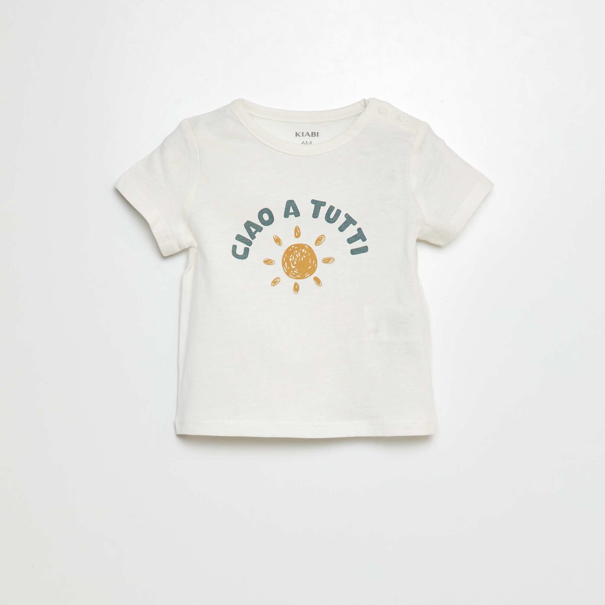 T-shirt manches courtes avec imprimé BEIGE