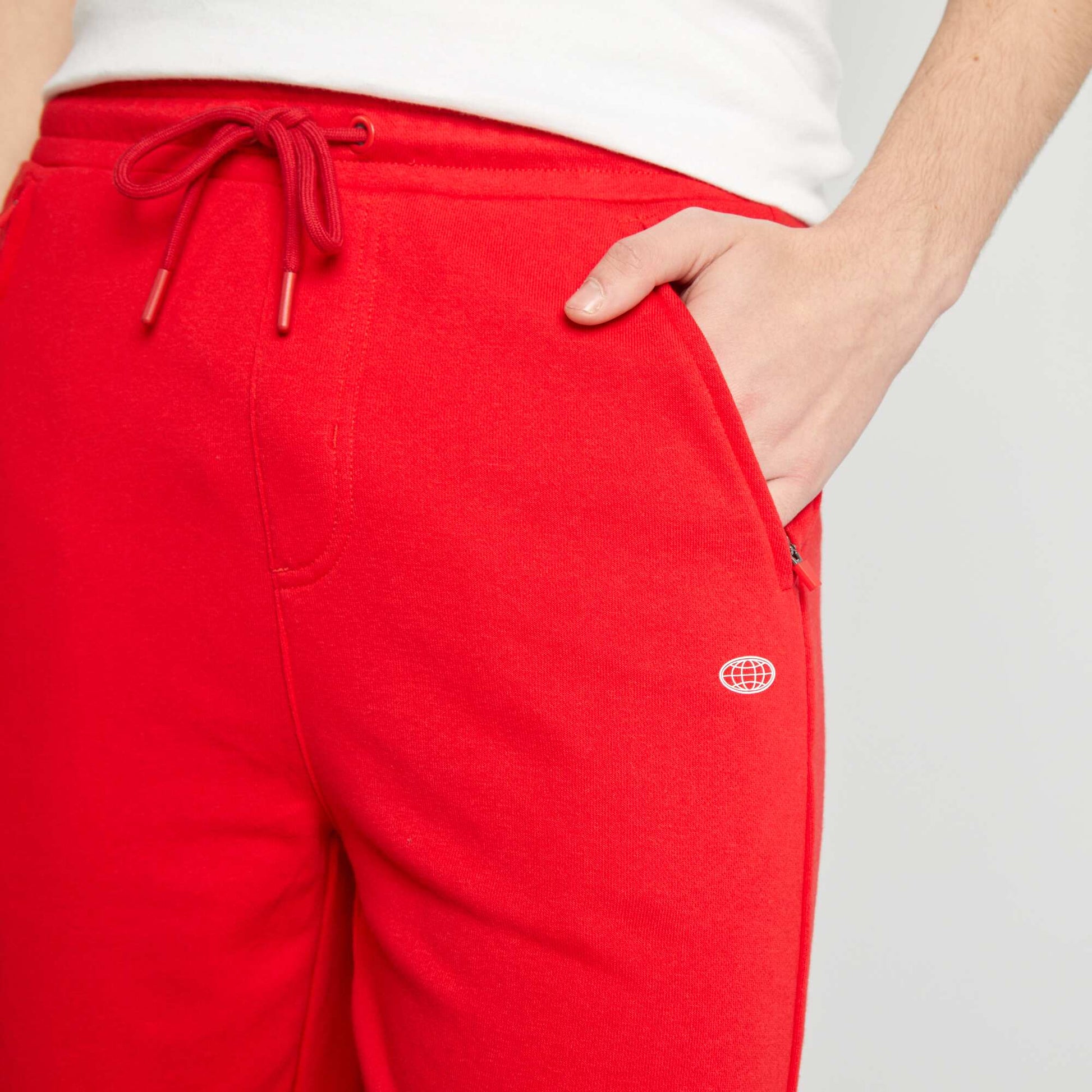 Short en molleton léger ROUGE