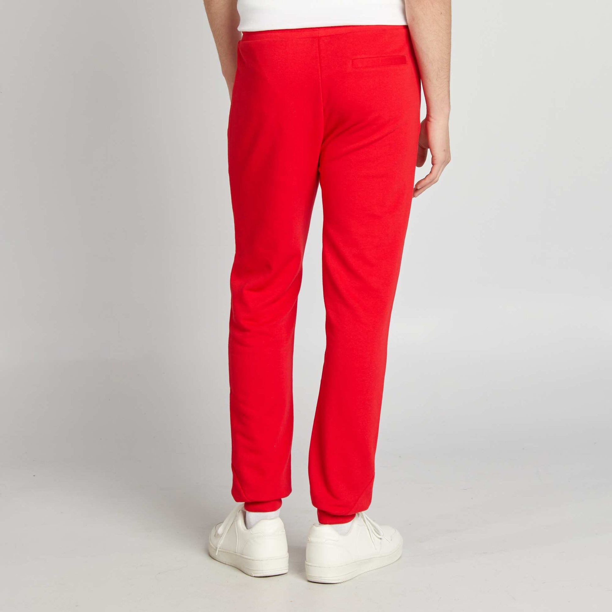 Jogging uni en molleton fin ROUGE