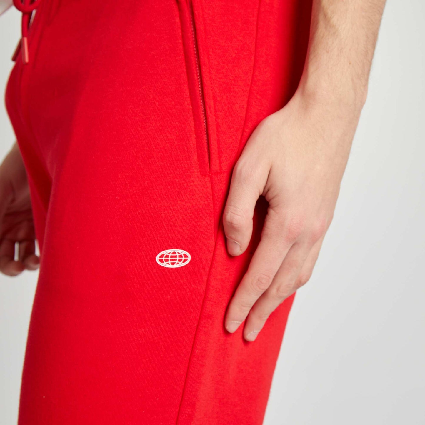 Jogging uni en molleton fin ROUGE