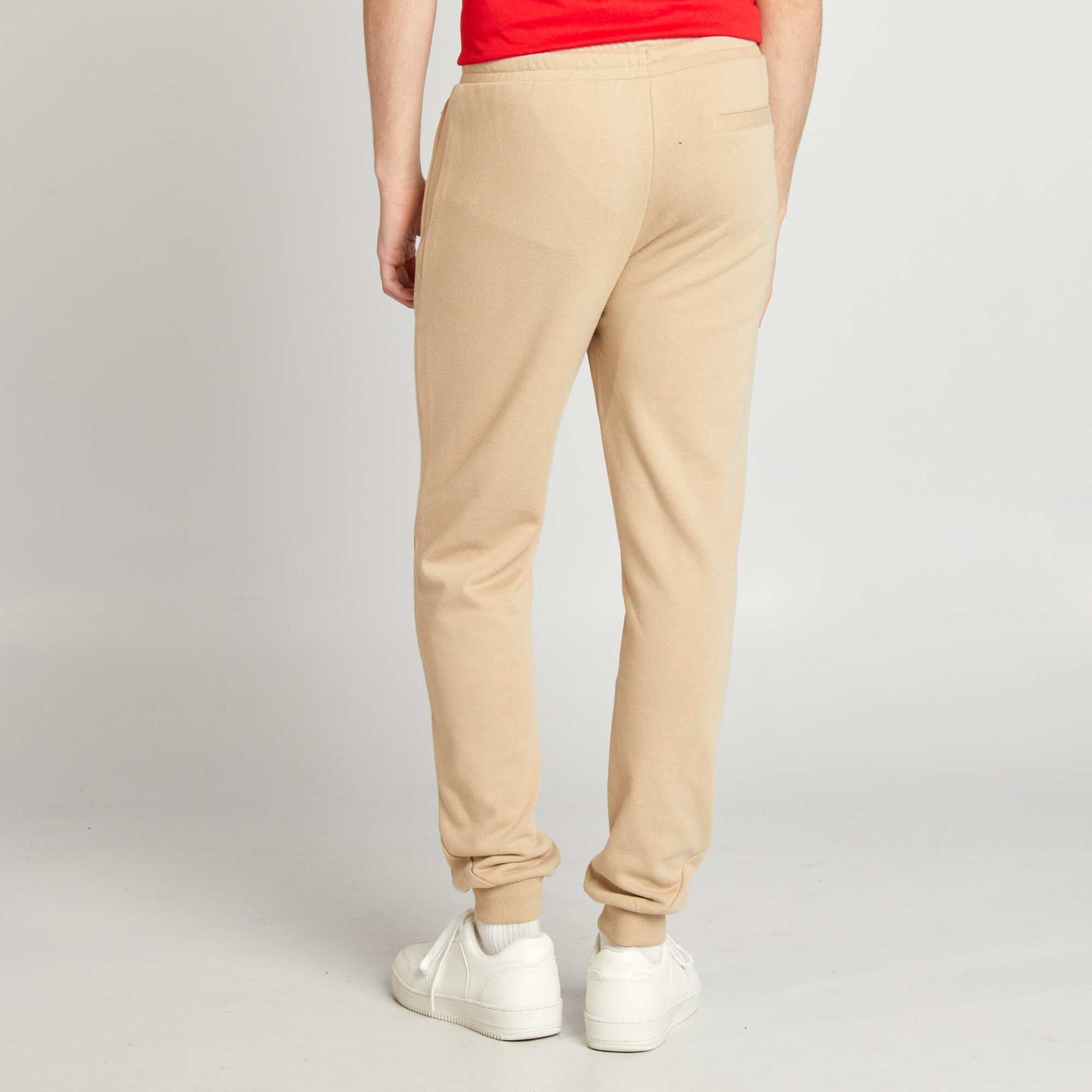 Jogging uni en molleton fin BEIGE