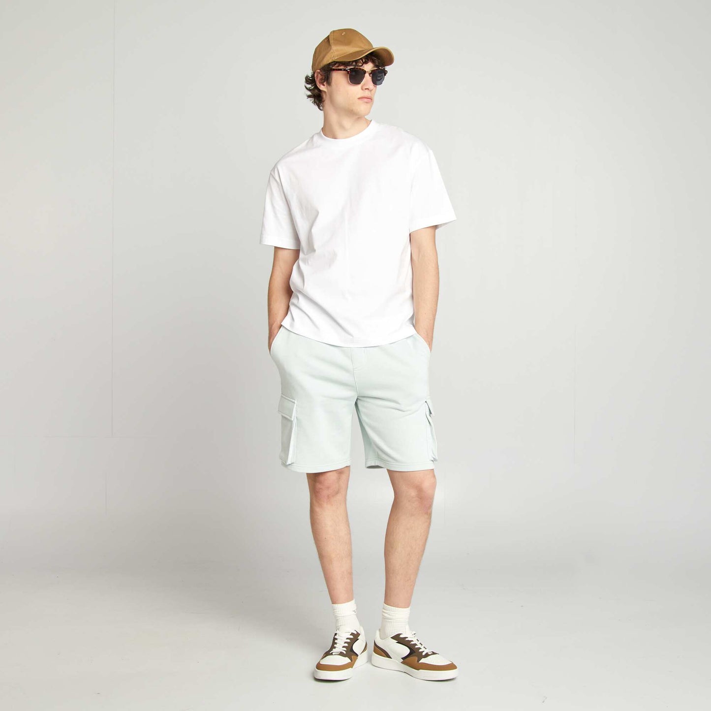 Tee-shirt en maille jersey uni manches courtes BLANC