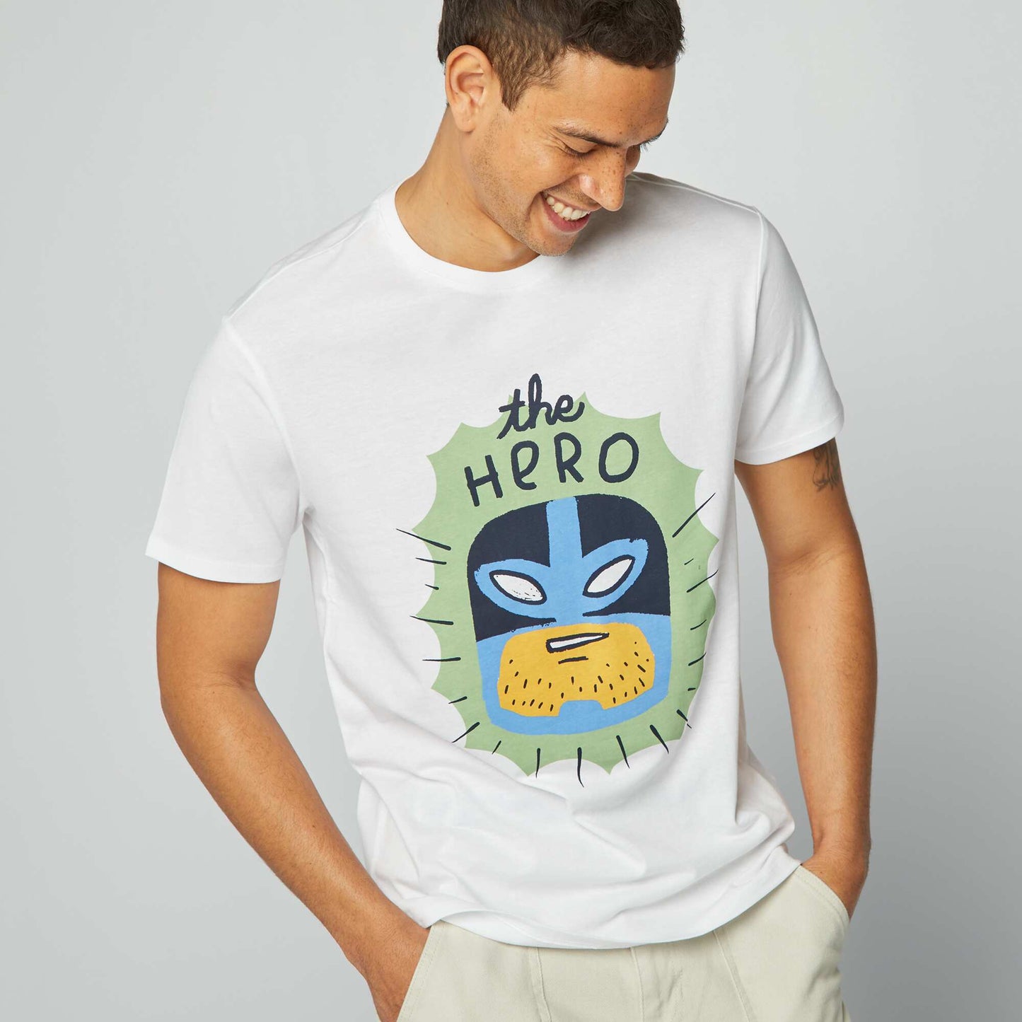 T-shirt imprimé Fête des pères BLANC