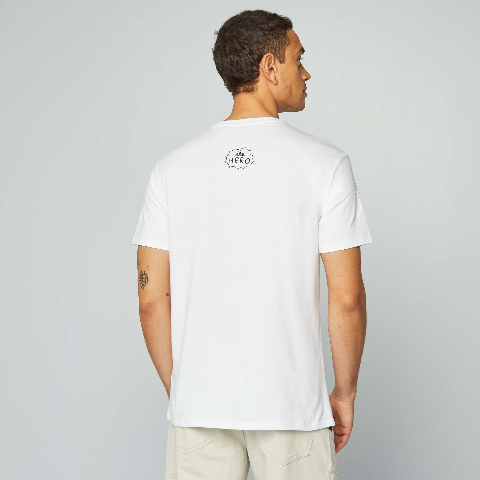 T-shirt imprimé Fête des pères BLANC