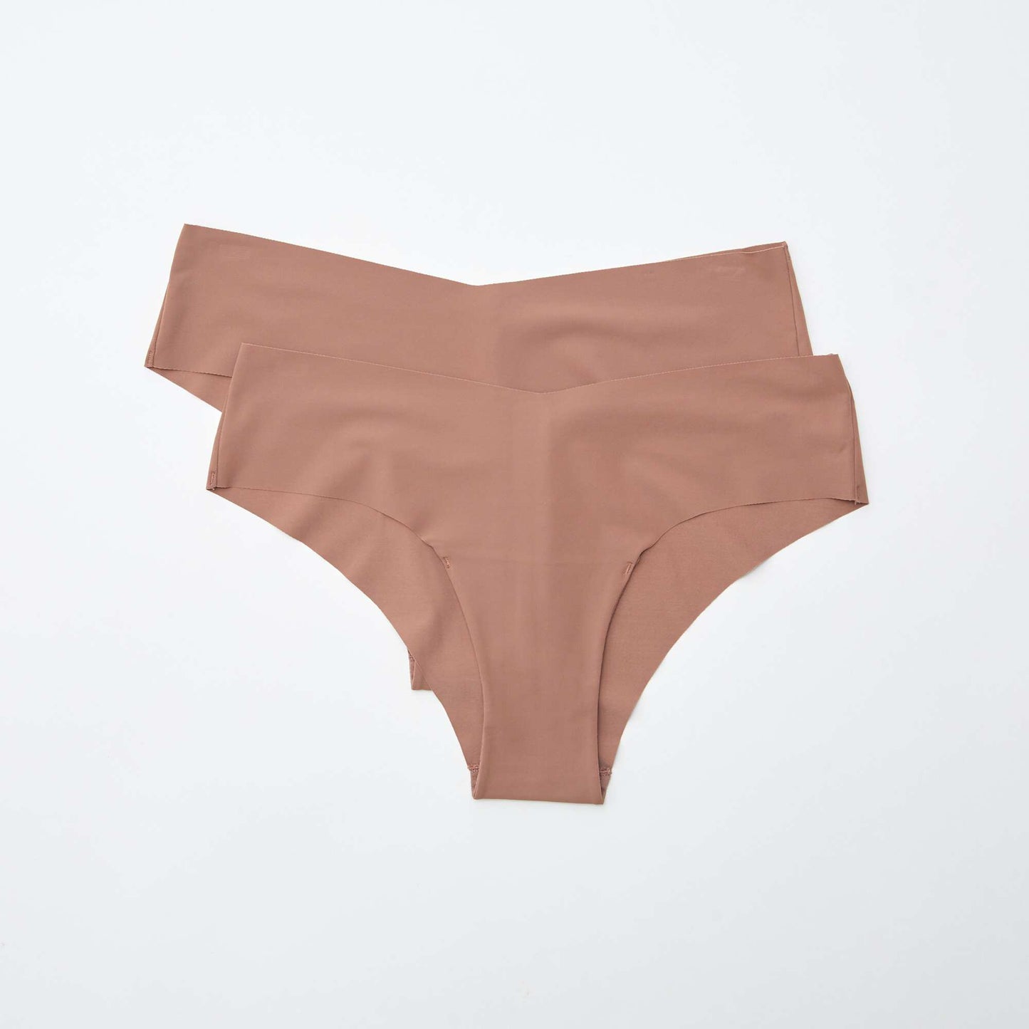 Lot de 2 shortys invisibles en microfibre MARRON