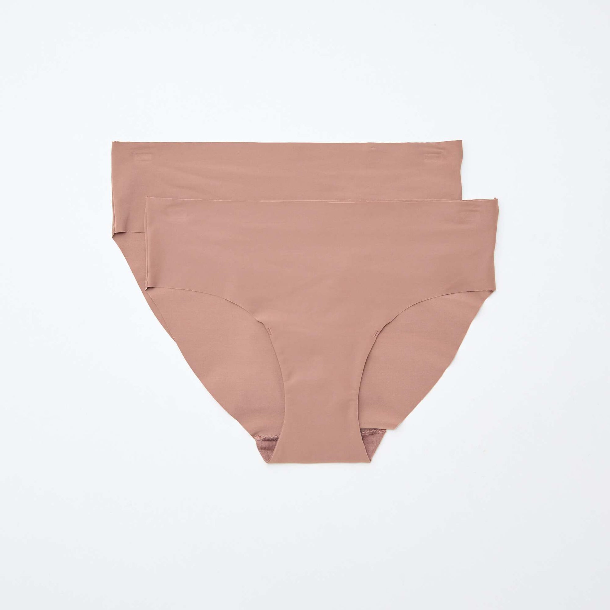 Lot de 2 culottes invisibles en microfibre MARRON