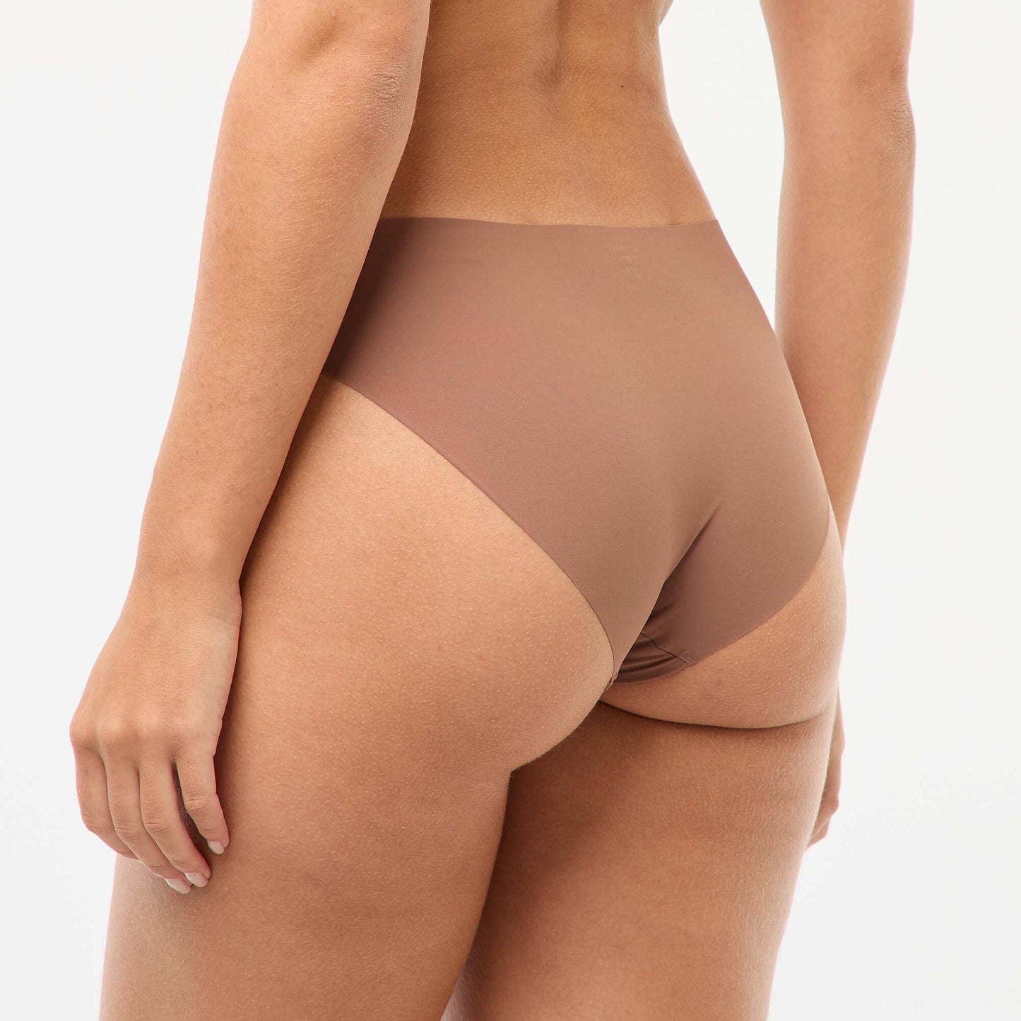 Lot de 2 culottes invisibles en microfibre MARRON
