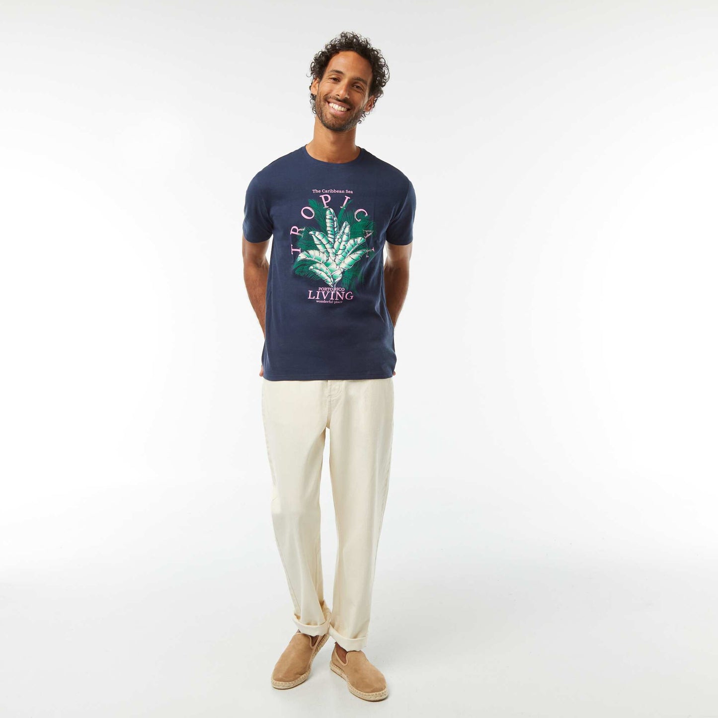 T-shirt imprimé manches courtes NOIR