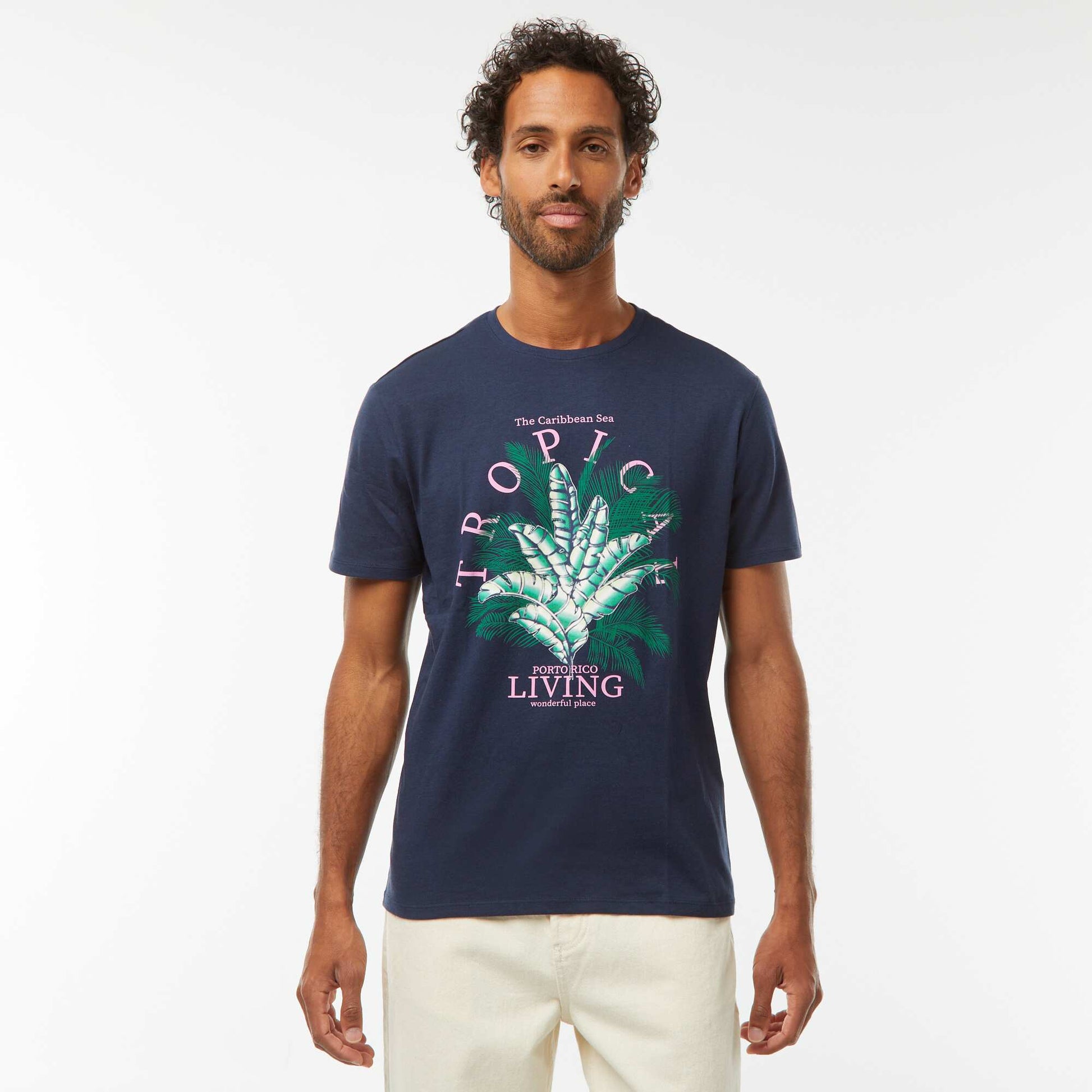 T-shirt imprimé manches courtes NOIR