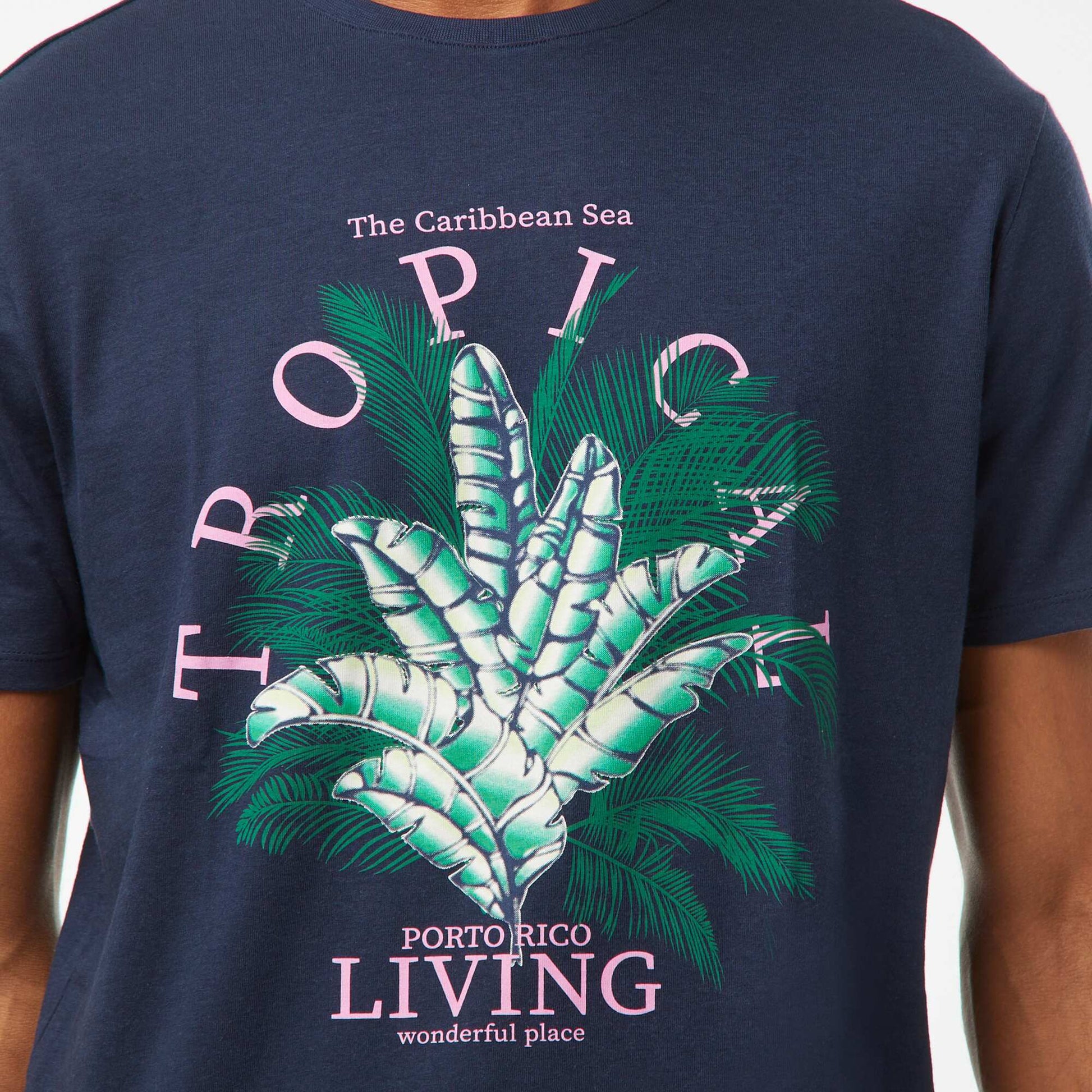 T-shirt imprimé manches courtes NOIR