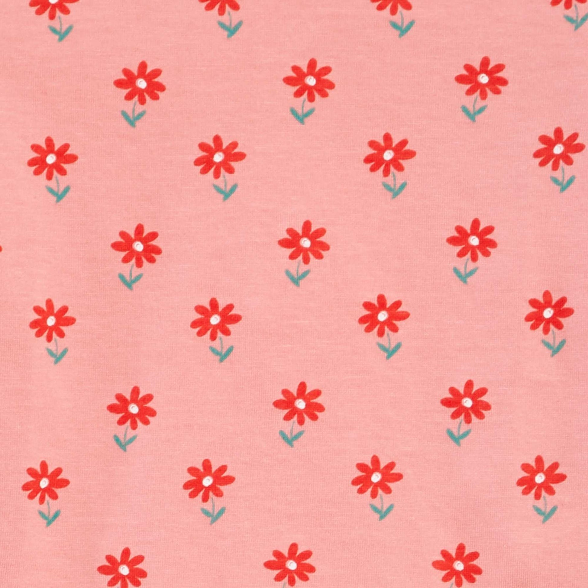 T-shirt manches courtes volantées à imprimé ROSE