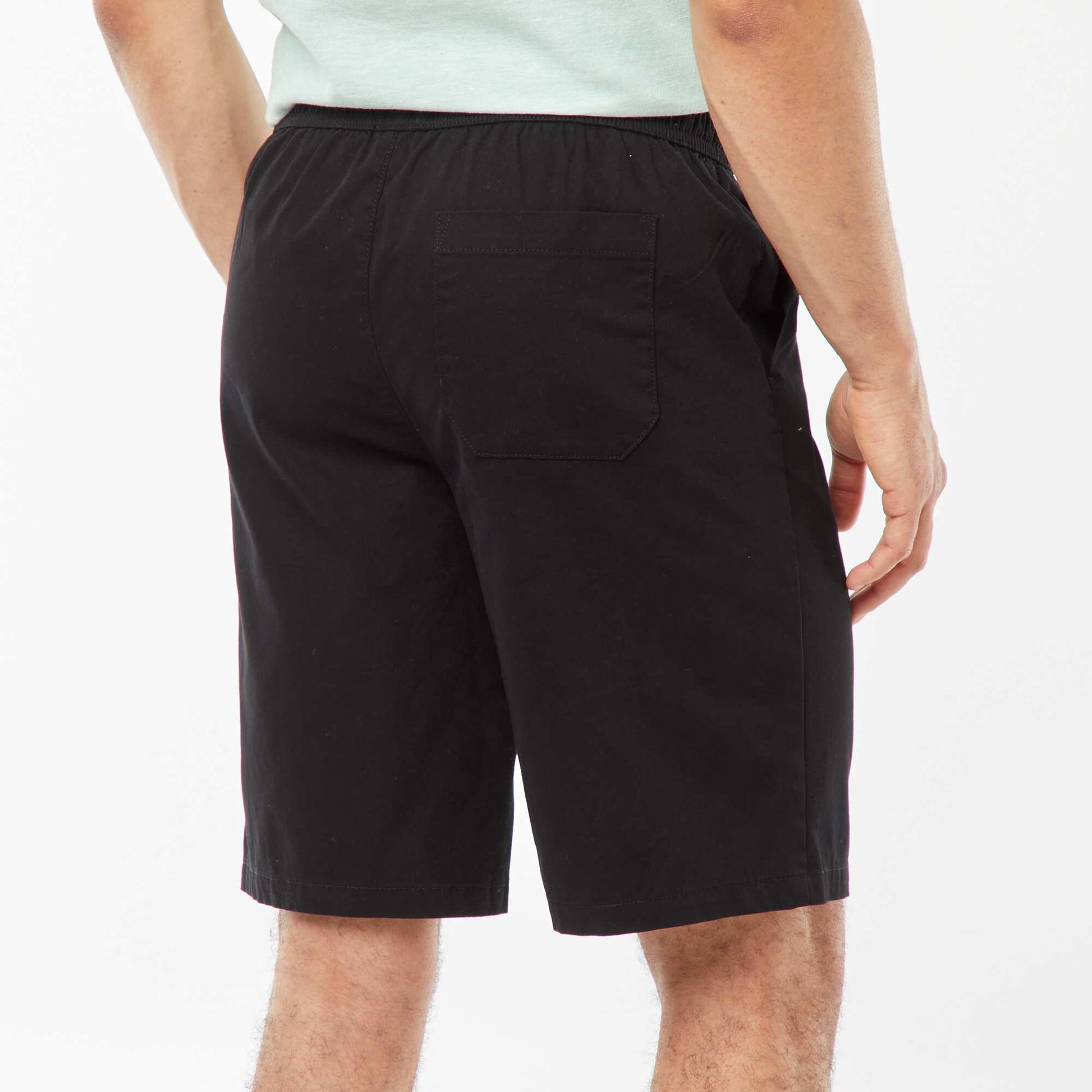 Bermuda en twill uni NOIR