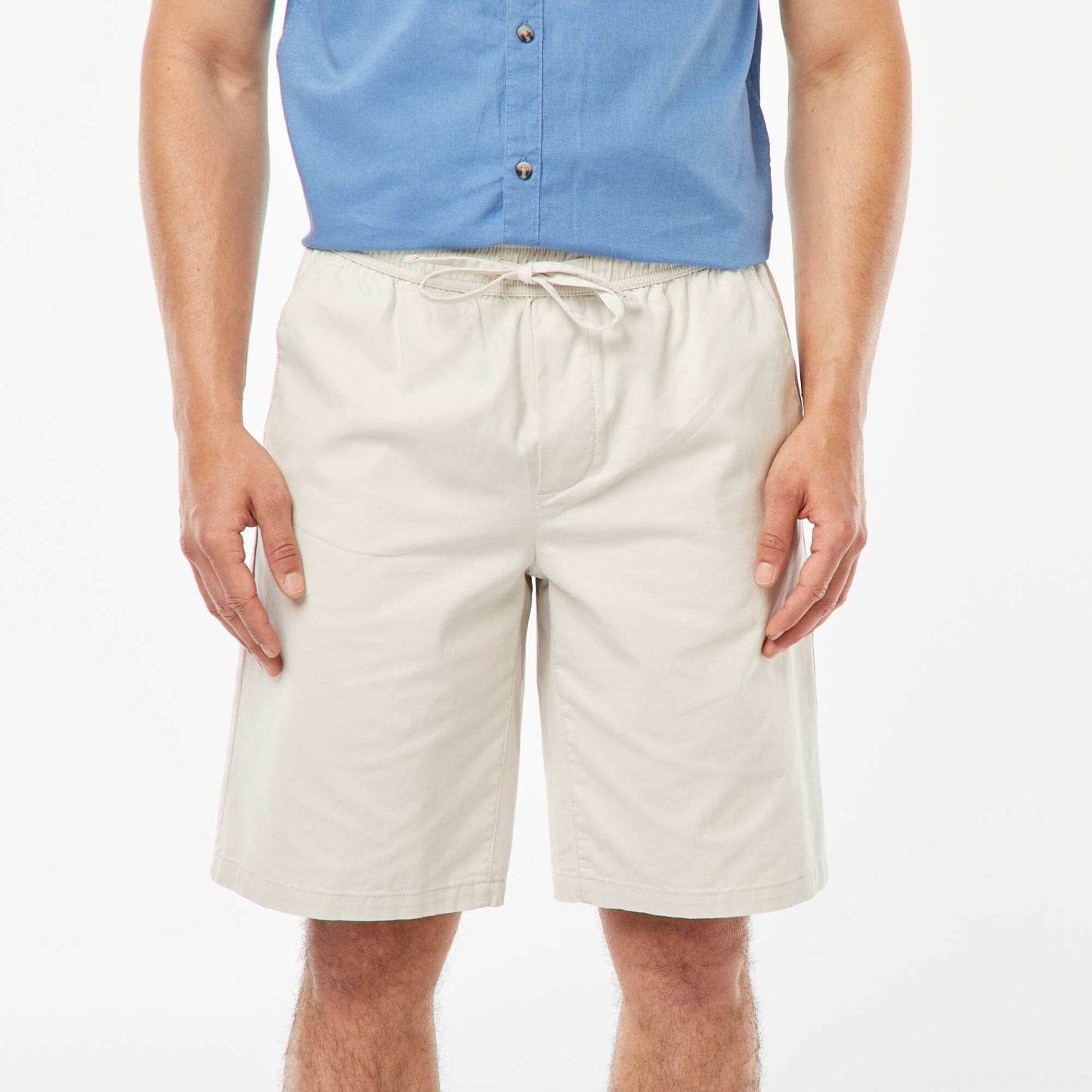 Bermuda en twill uni GRIS