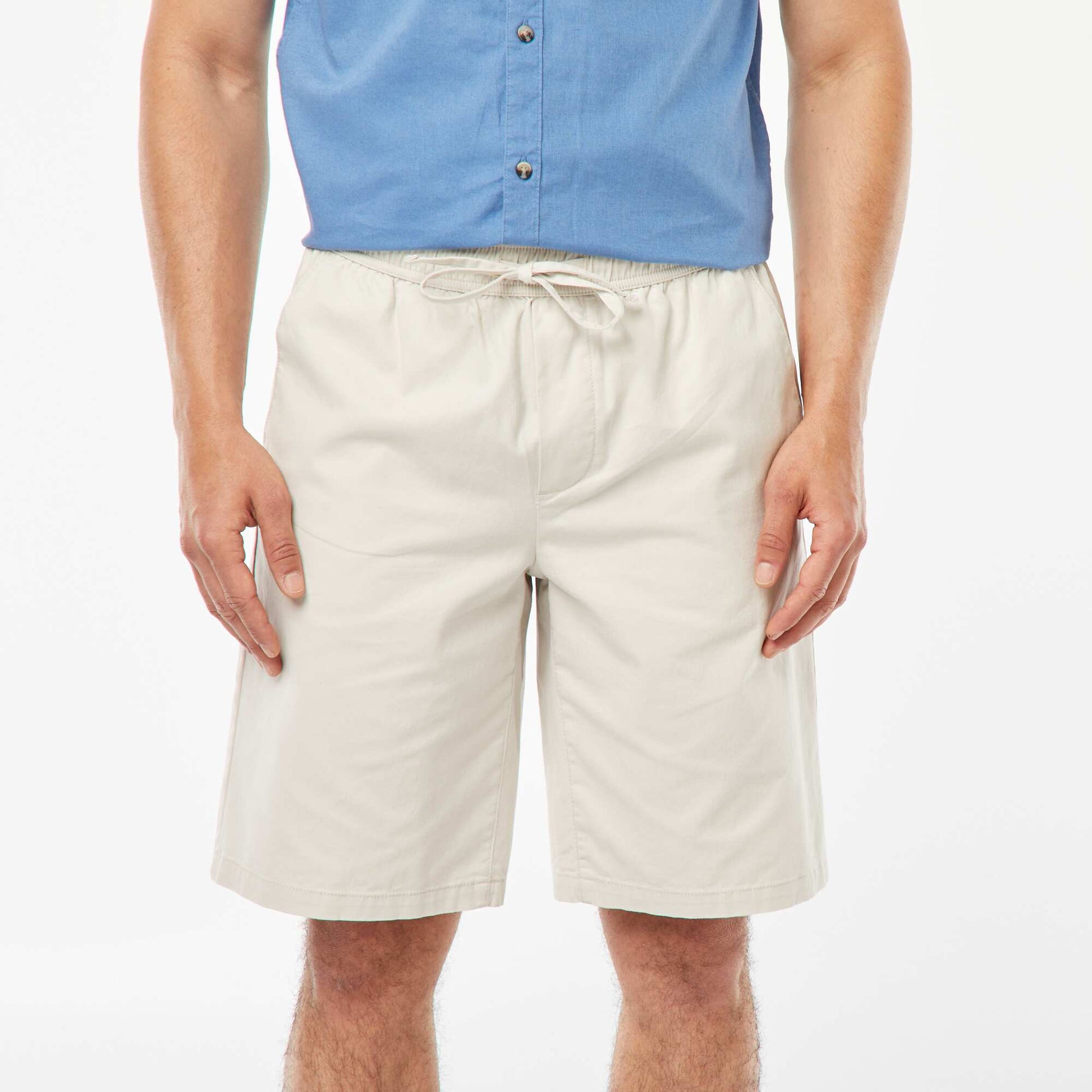 Bermuda en twill uni GRIS