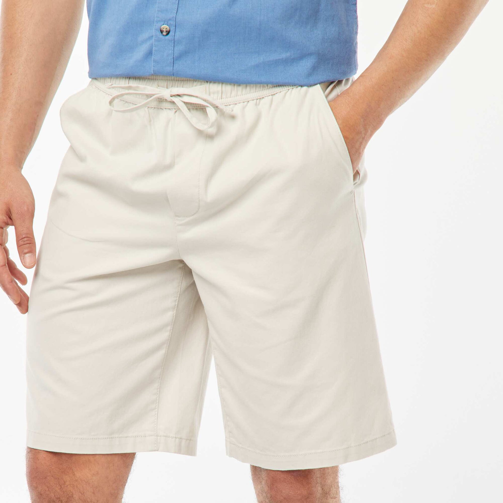 Bermuda en twill uni GRIS