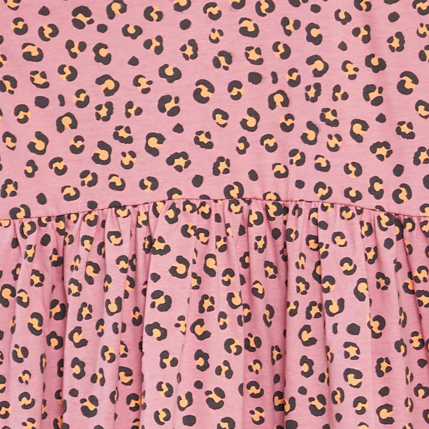 Robe à bretelles volantées à motif ROSE LéOPARD