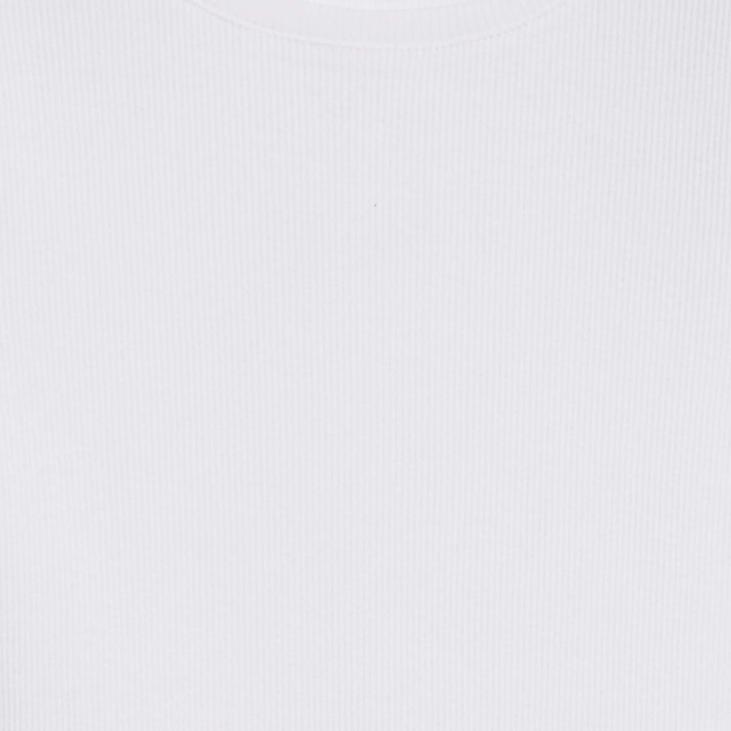 T-shirt côtelé bords ondulés BLANC
