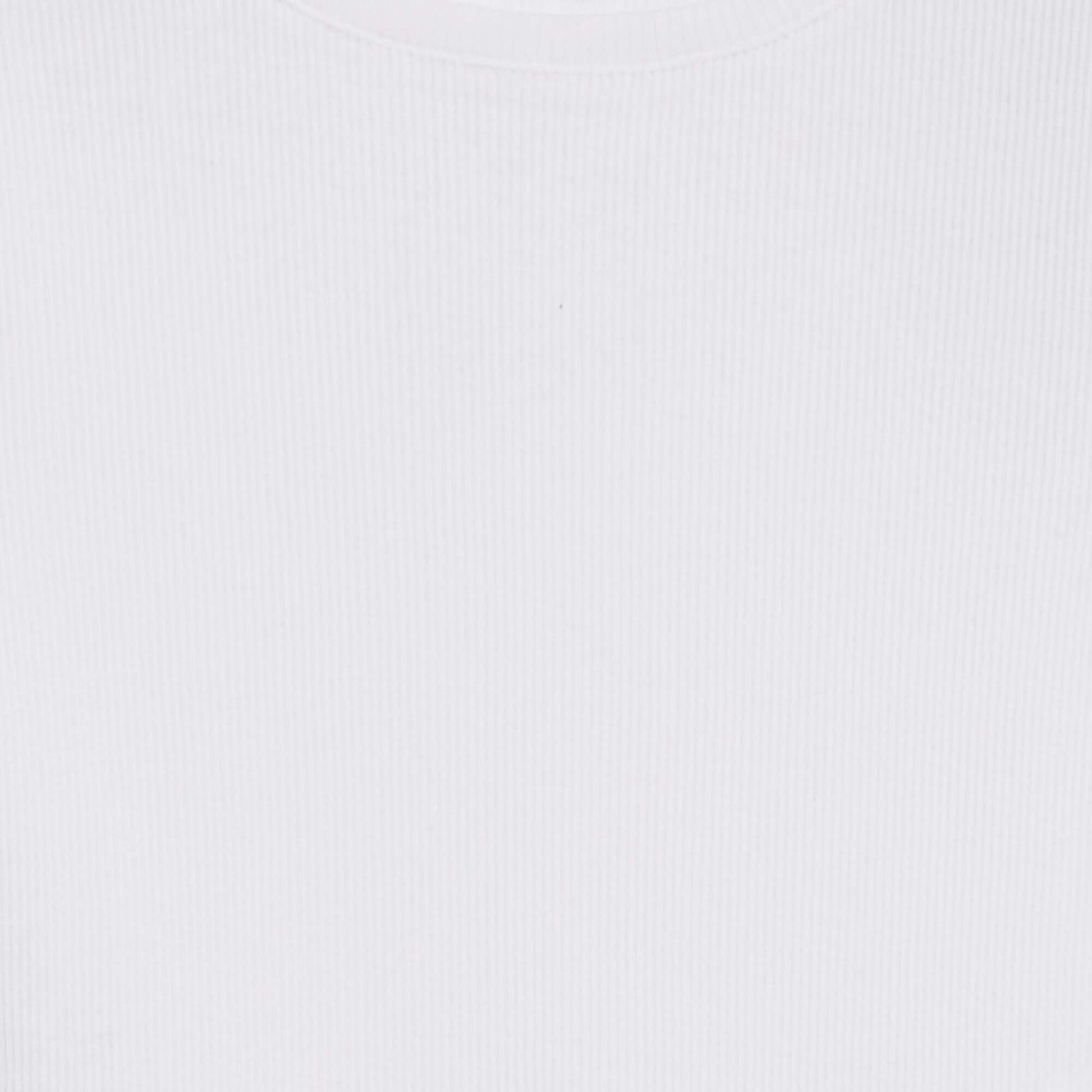 T-shirt côtelé bords ondulés BLANC