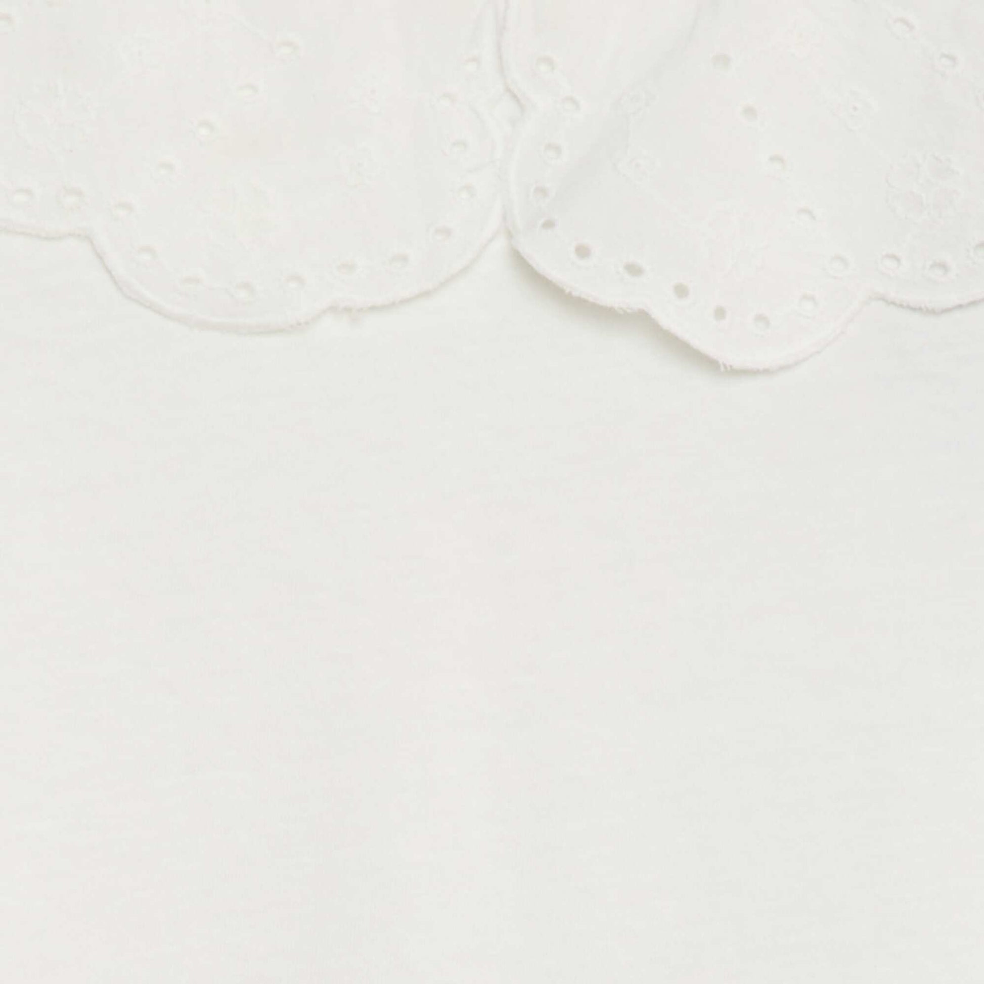 T-shirt à manches courtes avec broderies anglaises BLANC