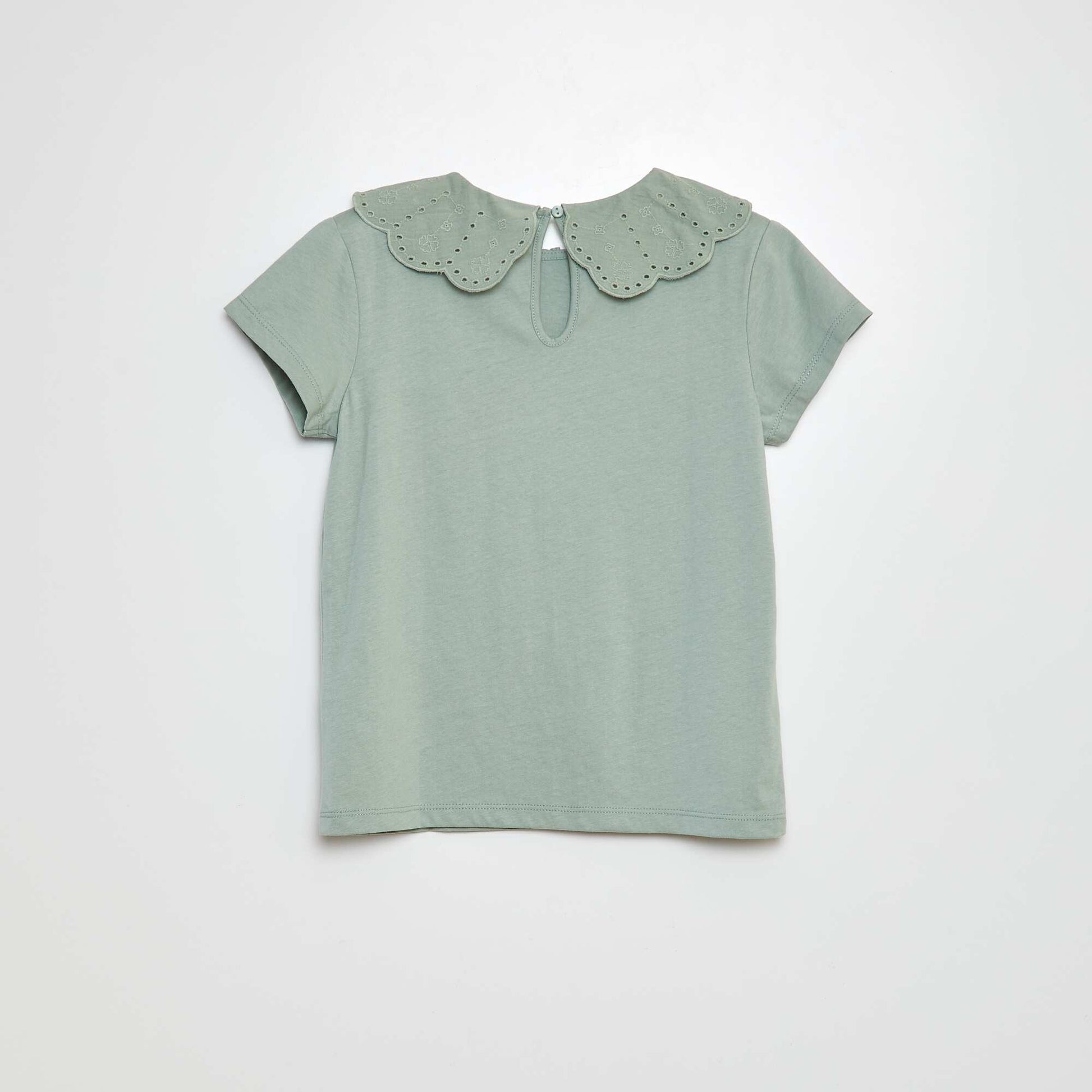 T-shirt à manches courtes avec broderies anglaises VERT