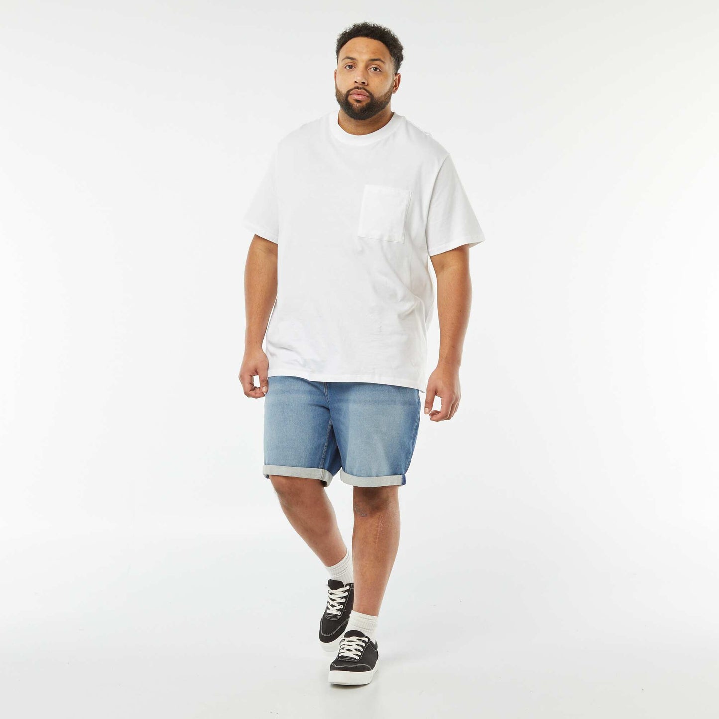 Bermuda stretch en denim BLEU