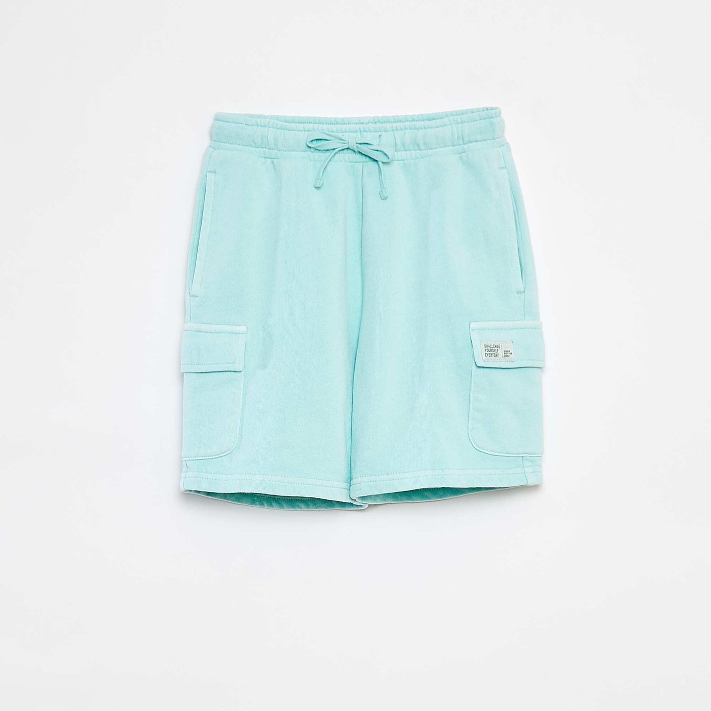 Short en molleton léger avec poche à rabat BLEU