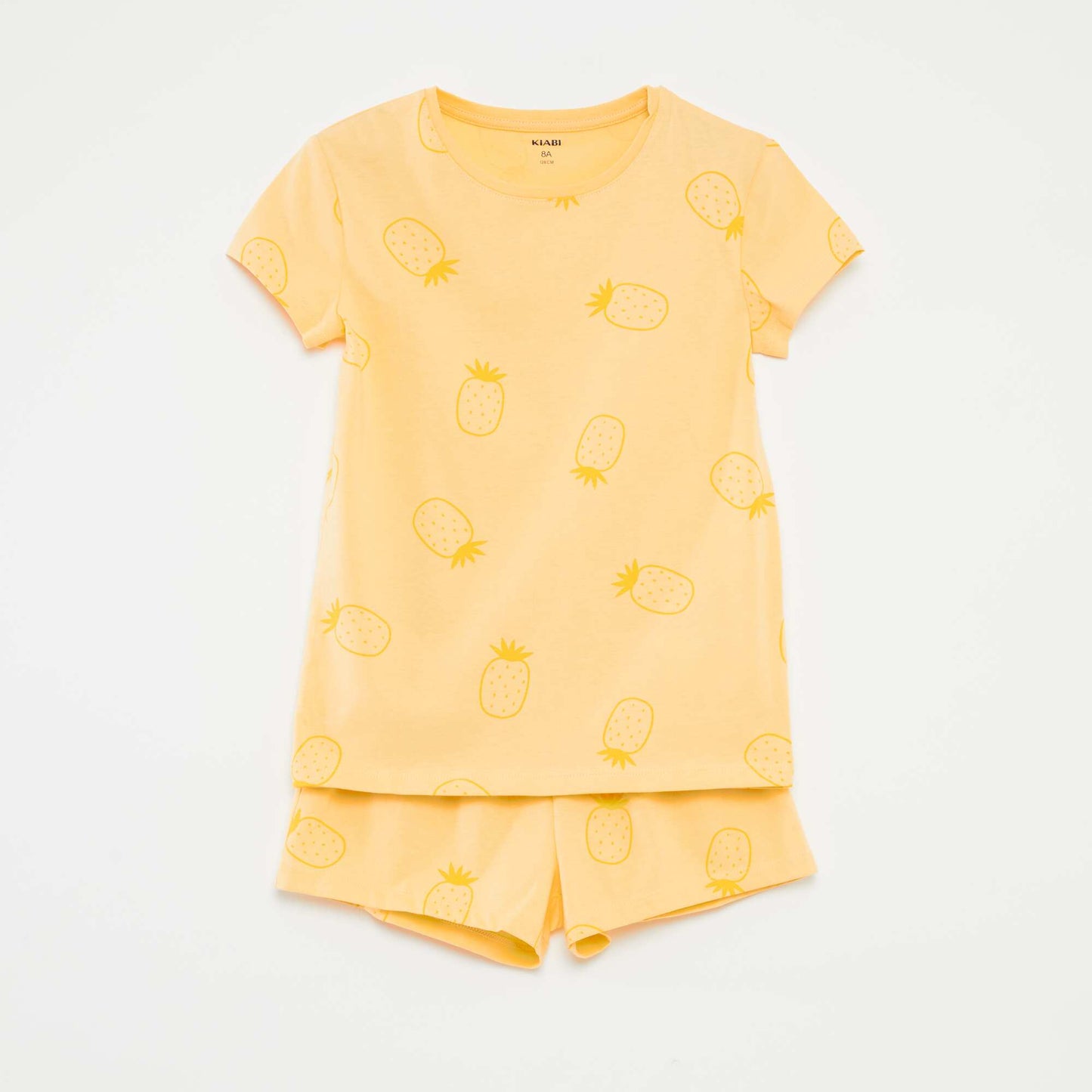 Pyjama court t-shirt + short avec imprimé - 2 pièces ORANGE