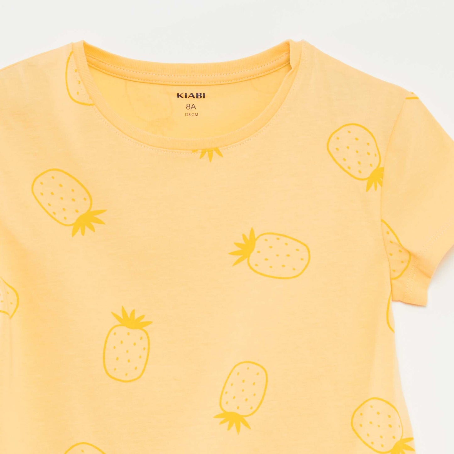 Pyjama court t-shirt + short avec imprimé - 2 pièces ORANGE