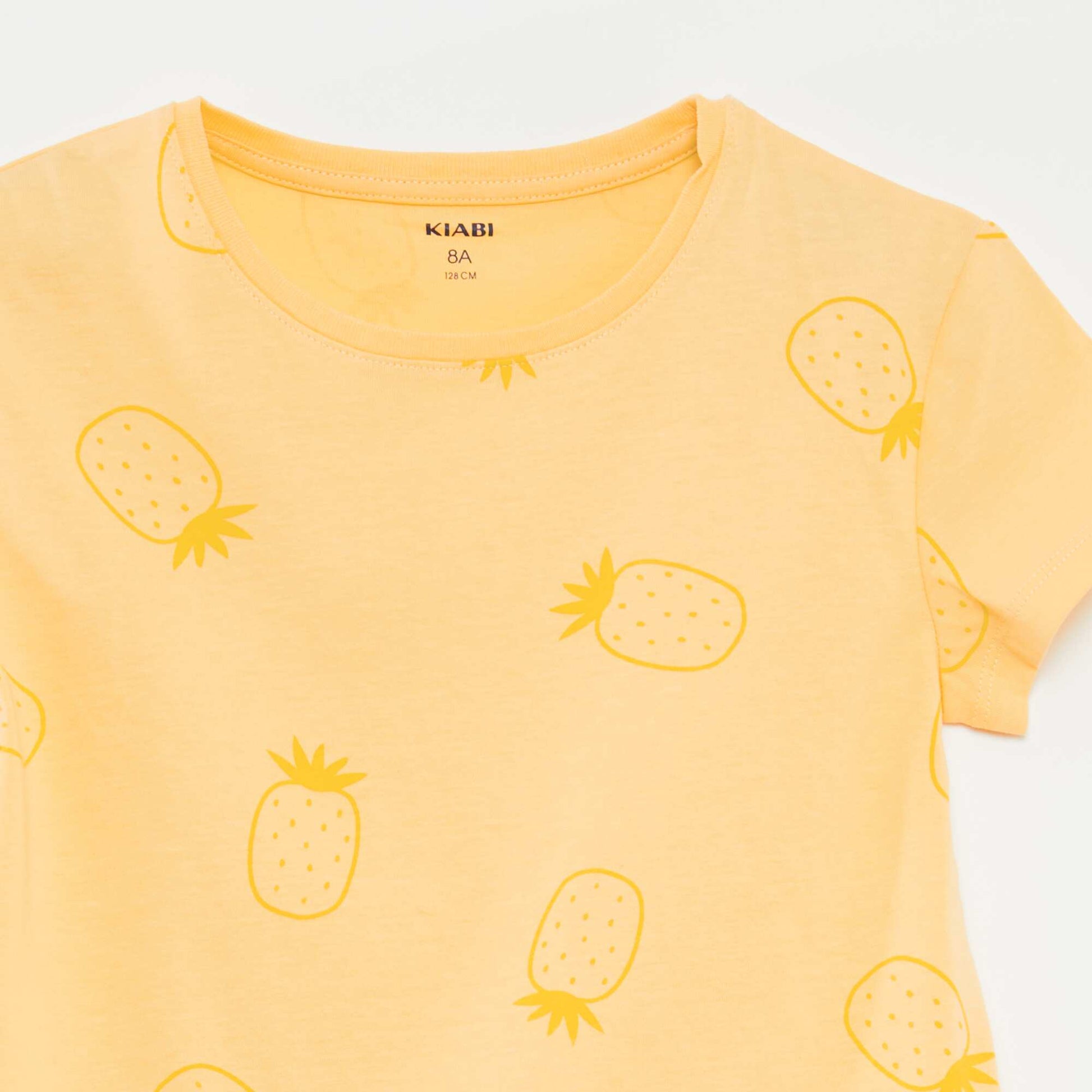 Pyjama court t-shirt + short avec imprimé - 2 pièces ORANGE