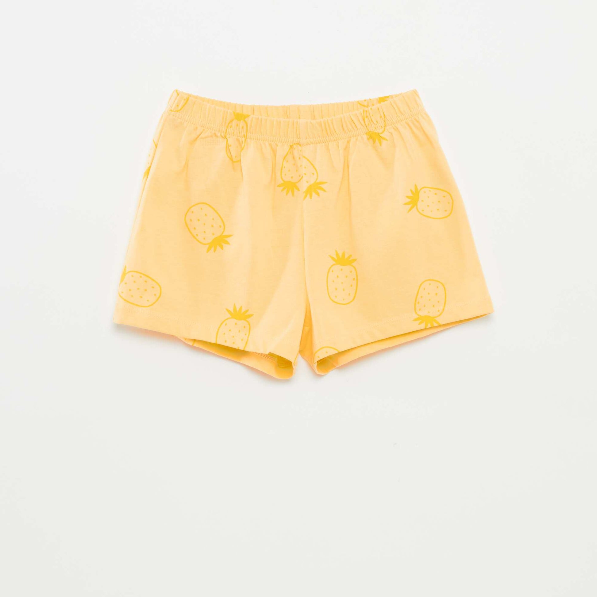 Pyjama court t-shirt + short avec imprimé - 2 pièces ORANGE