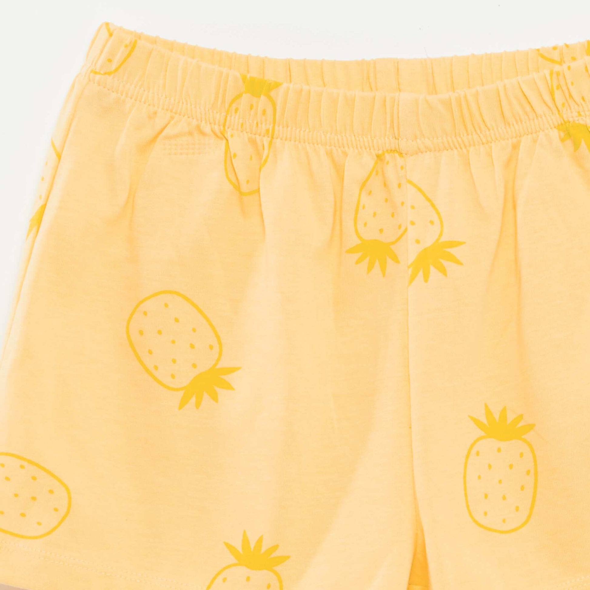 Pyjama court t-shirt + short avec imprimé - 2 pièces ORANGE