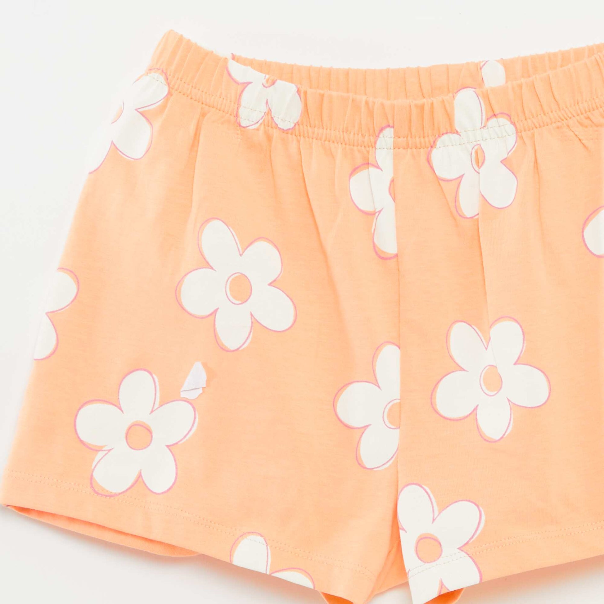 Pyjama court t-shirt + short avec imprimé - 2 pièces ORANGE