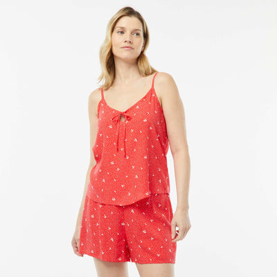 Ensemble pyjama débardeur + short imprimé ROUGE