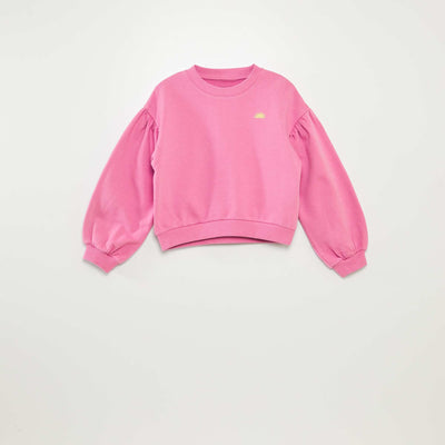 Sweat en molleton avec broderie poitrine VIOLET