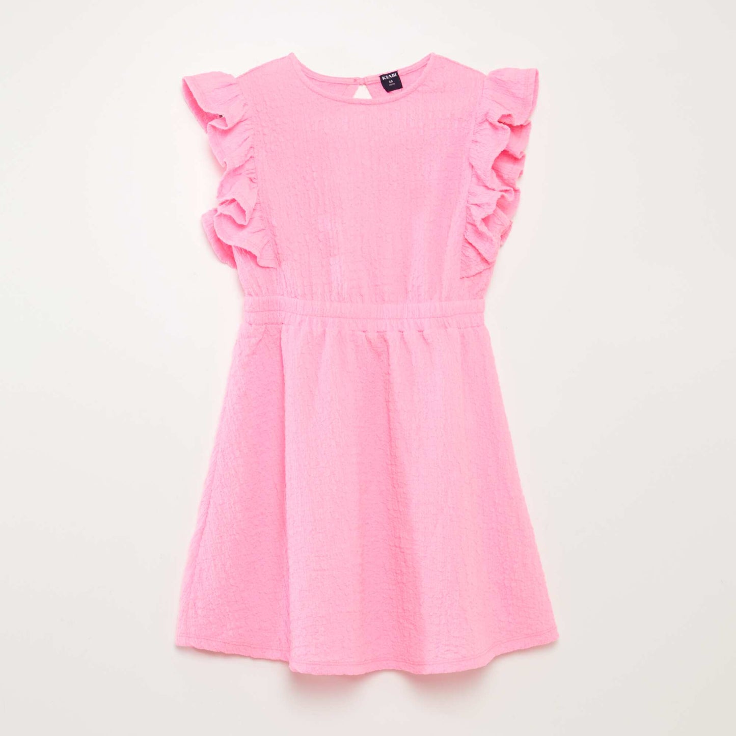 Robe volantée en matière gaufrée ROSE