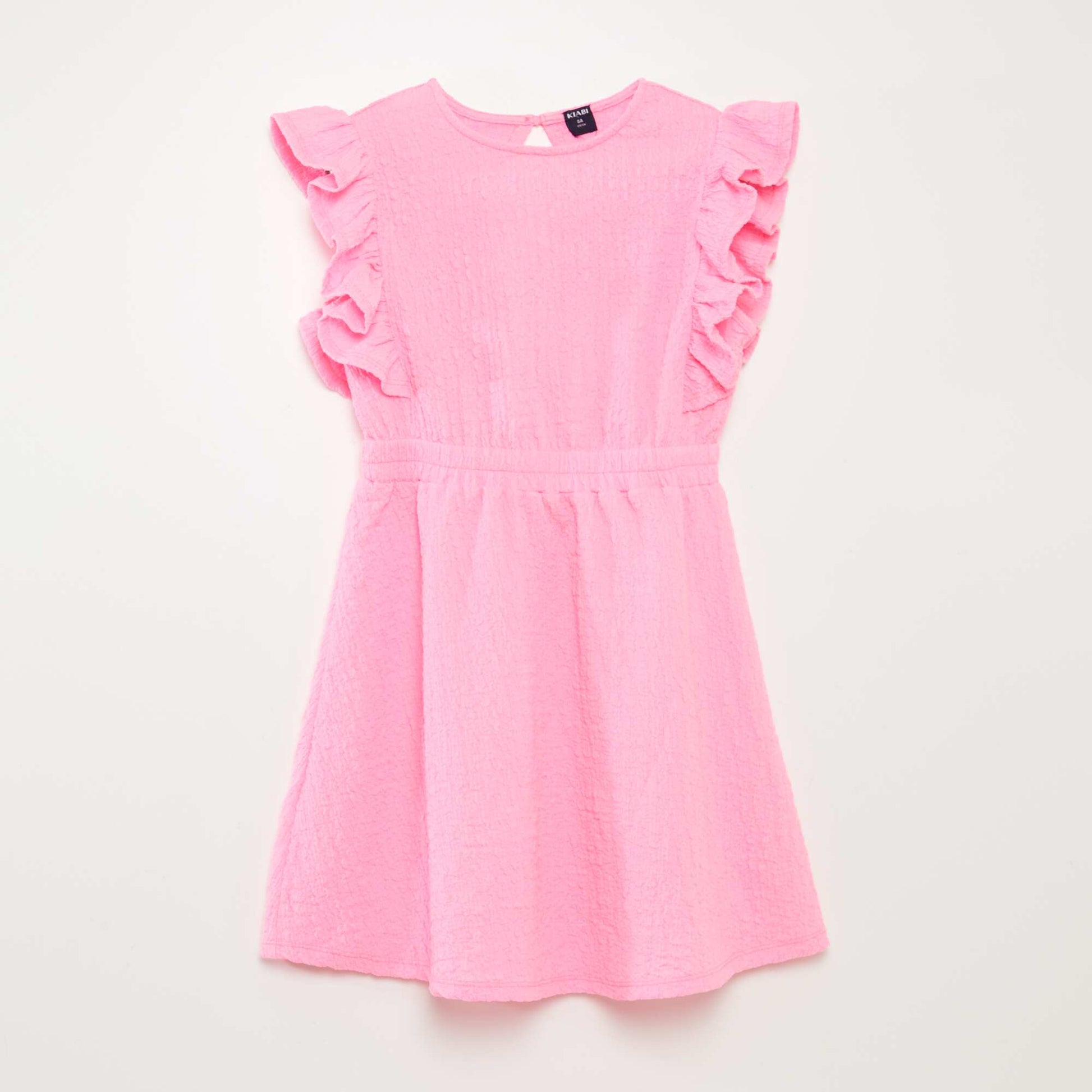 Robe volantée en matière gaufrée ROSE