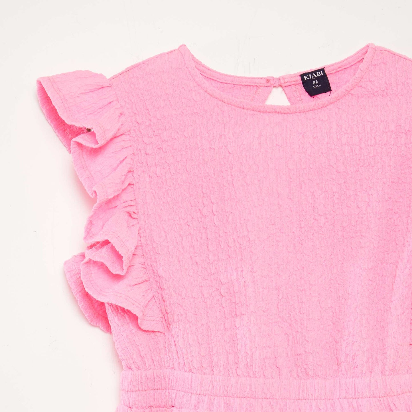 Robe volantée en matière gaufrée ROSE