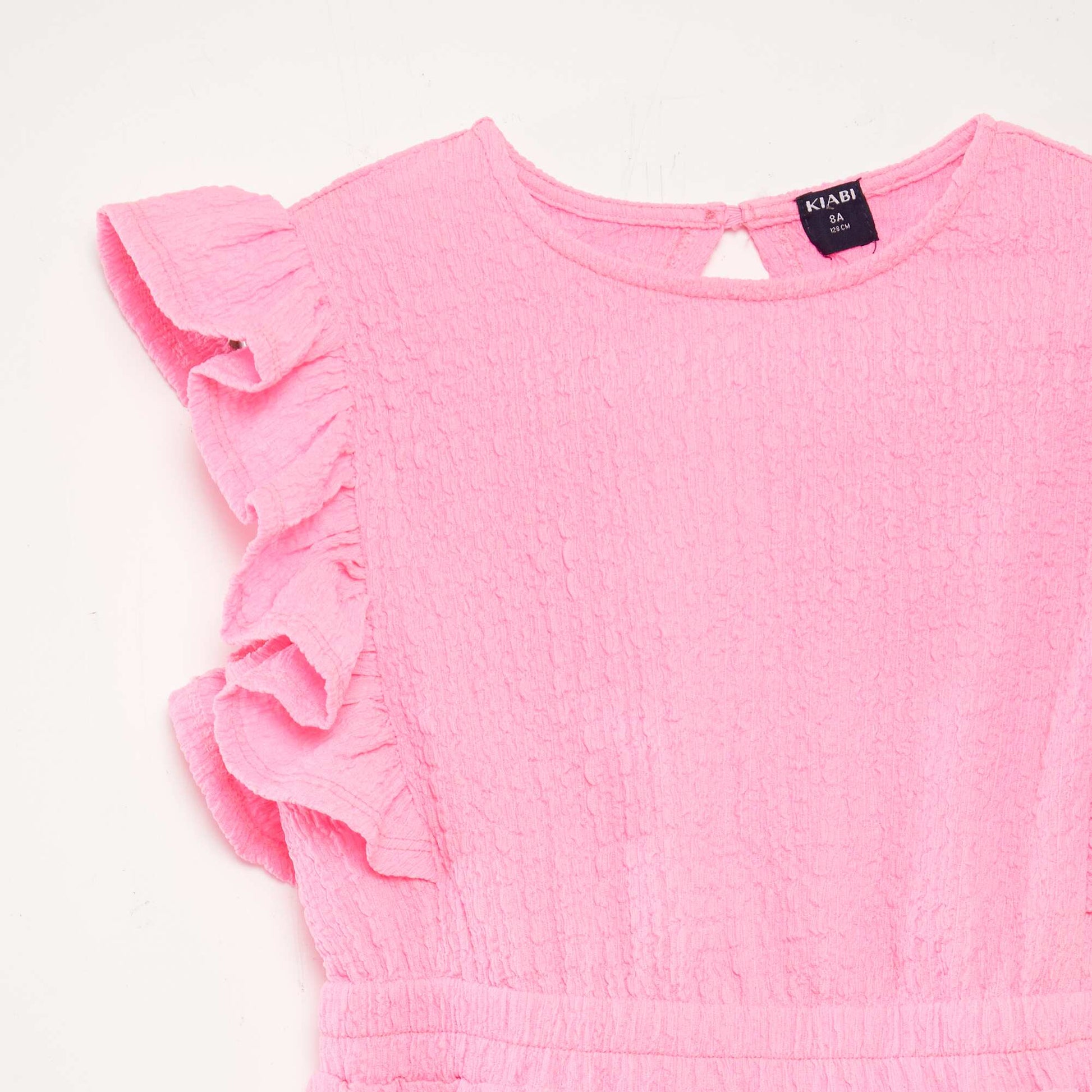 Robe volantée en matière gaufrée ROSE