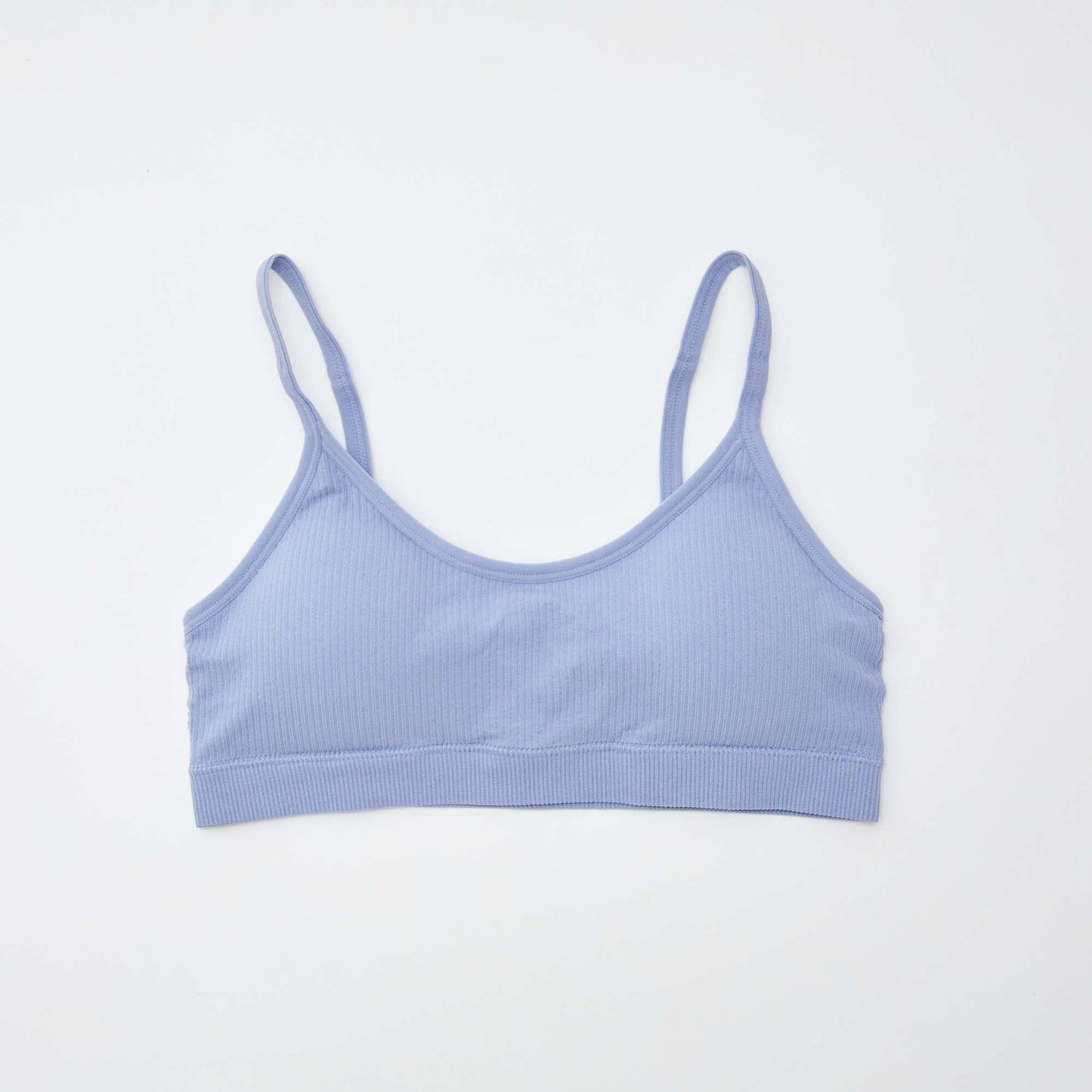 Lot de 2 brassières côtelés VIOLET/BLANC