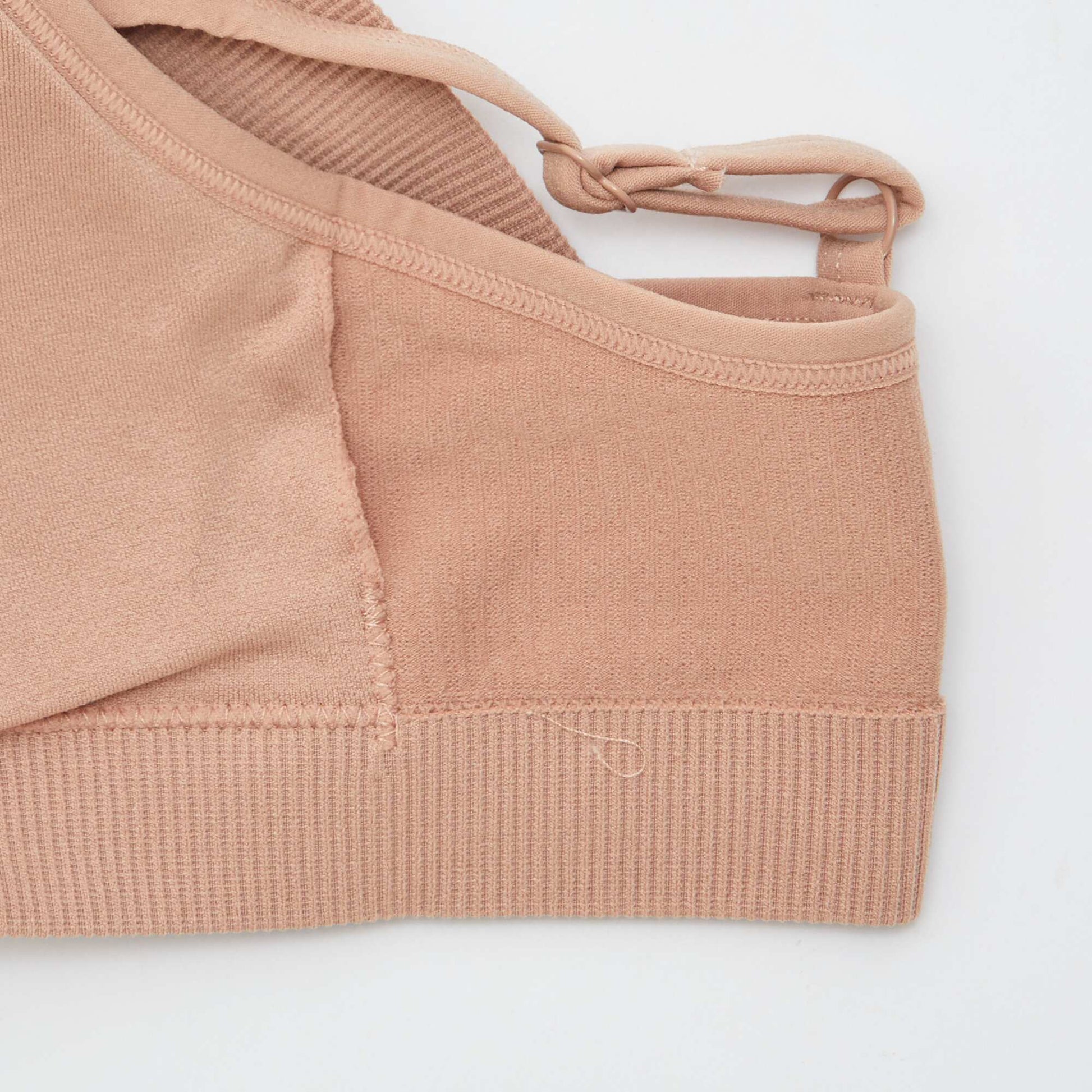 Lot de 2 brassières côtelés BLANC/ROSE