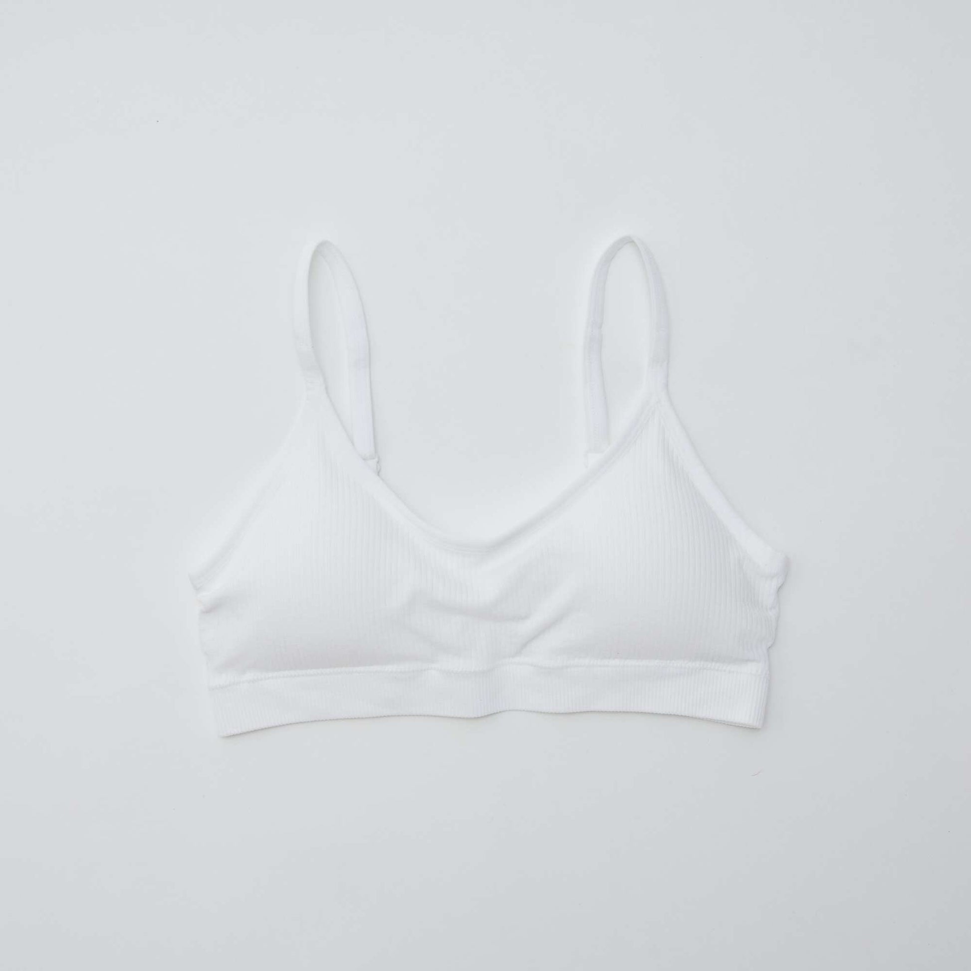 Lot de 2 brassières côtelés BLANC/NOIR