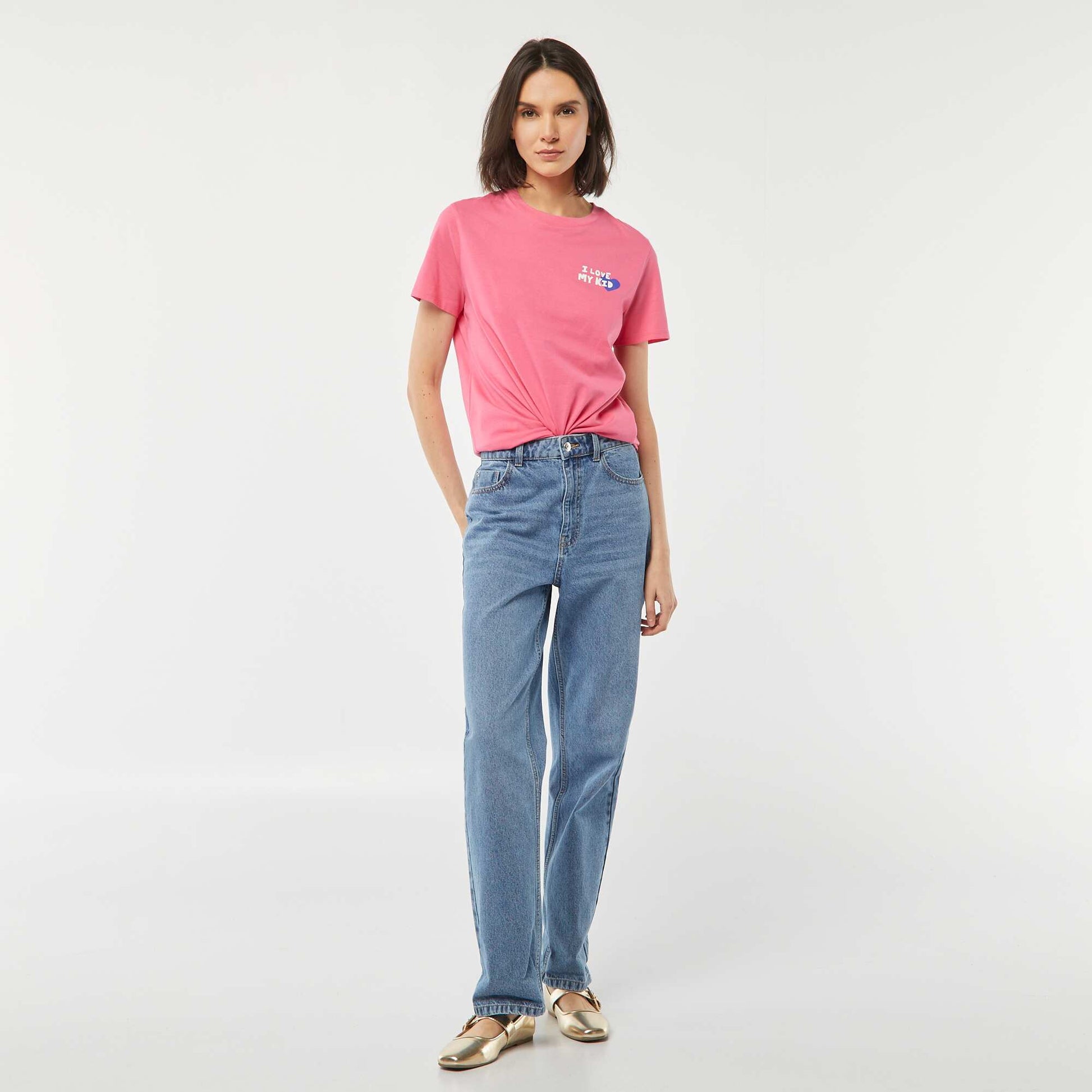 T-shirt imprimé manches courtes 'fête des mères' ROSE