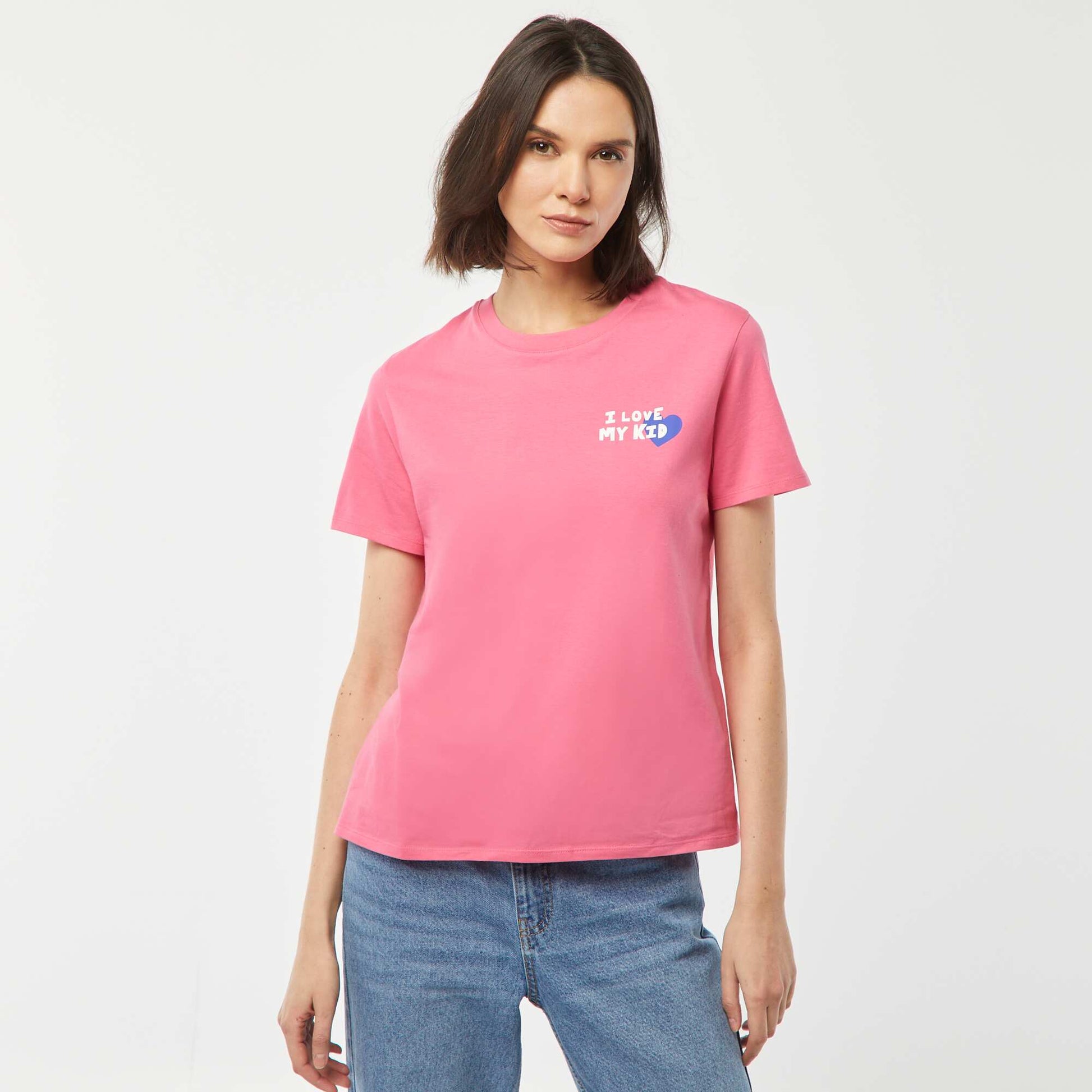 T-shirt imprimé manches courtes 'fête des mères' ROSE