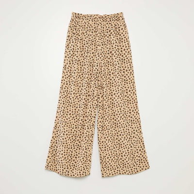 Pantalon large à motif BEIGE