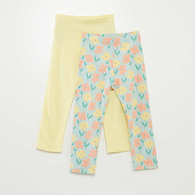 Lot de leggings courts à motif - 2 pièces VERT/JAUNE