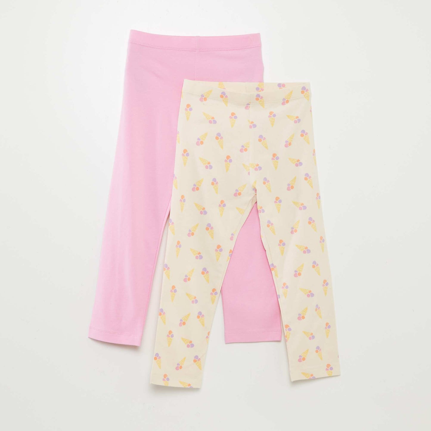 Lot de leggings courts à motif - 2 pièces BLANC/ROSE