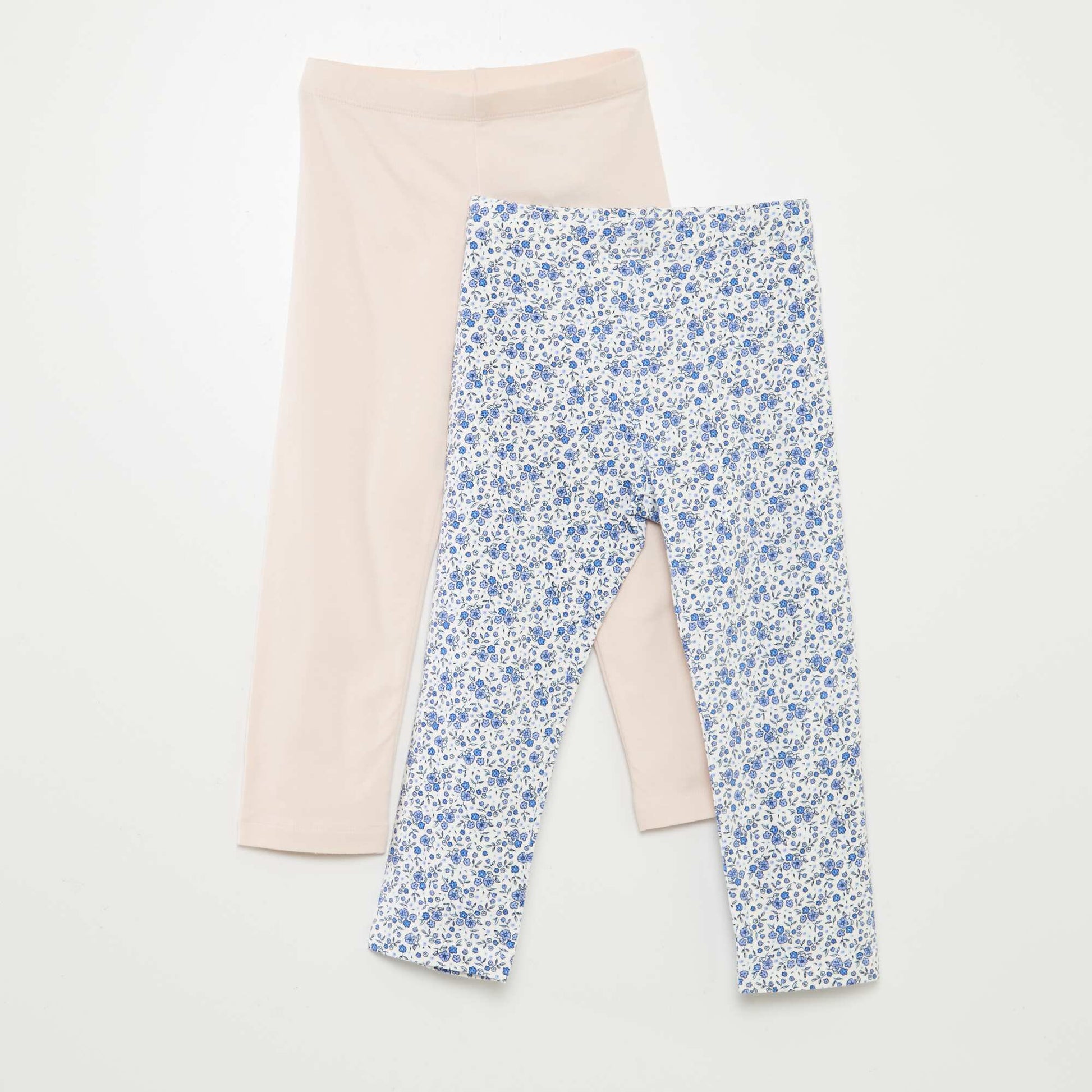 Lot de leggings courts à motif - 2 pièces BLANC/BLEU