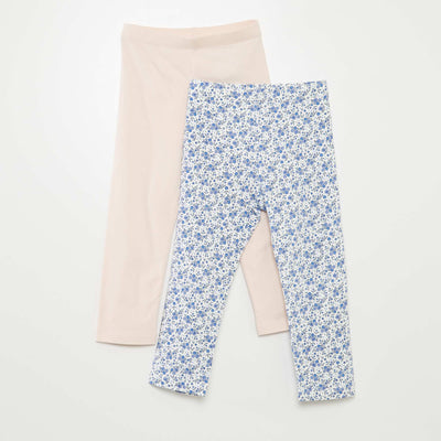 Lot de leggings courts à motif - 2 pièces BLANC/BLEU