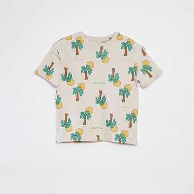 T-shirt imprimé à manches courtes BLANC